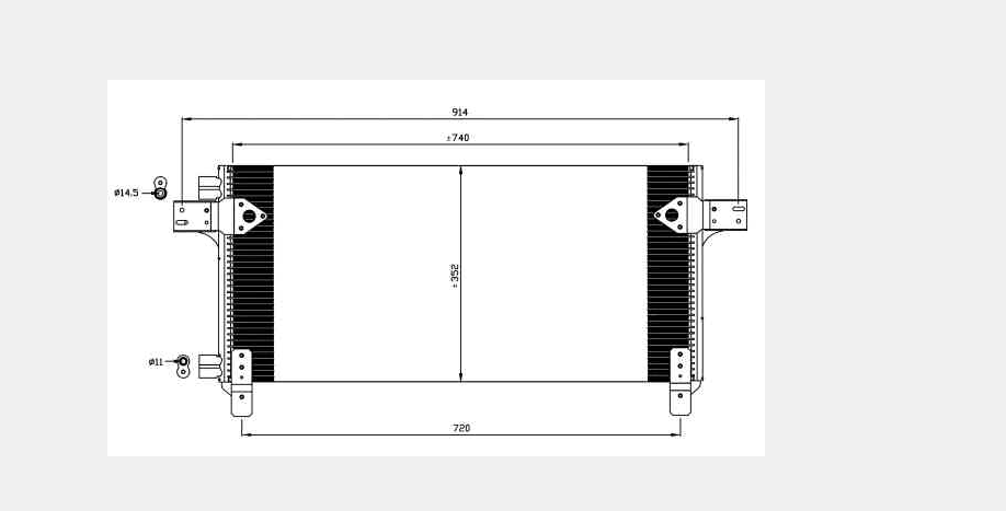 Радиатор кондиционера MAN TGA/TGX 750х351х16 - NRF/35620