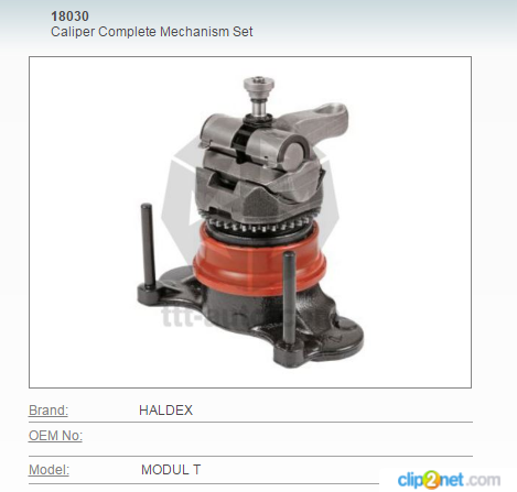 Р/к суппорта HALDEX Modul T (механизм подвода тормозов в сборе) - GARNET/528045