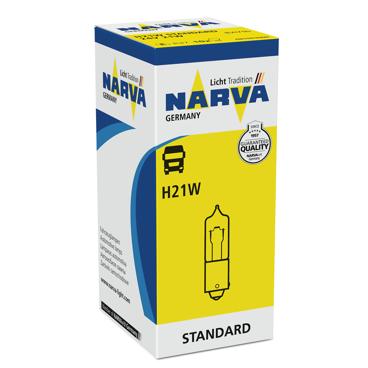 Лампа H21W 24V BAY9s - NARVA/68196
