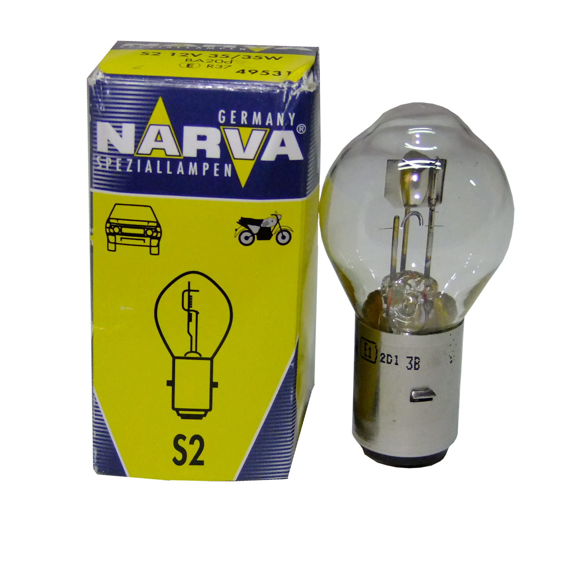 Лампа S2 12V 35/35W BA20d NVA C1 - NARVA/49531