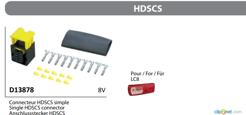 Р/к разъема для задних фонарей DAF 105XF LC8 (тип HDSCS) - VIGNAL/D13878