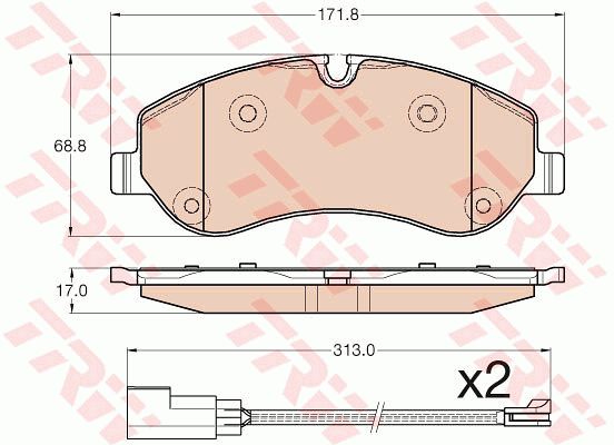 Колодки дисковые FORD Transit 2014 =>передние - TRW/LUCAS/GDB1967