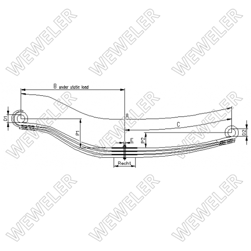 Рессора VOLVO 3-лист. перед. 854х862/3х24/90 S24 S24 - WEWELER/F022T487ZA75