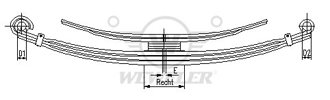 Рессора SCANIA 5-лист. задн. 890+890/3х26+2х26х90 D36 D36 - WEWELER/F010T164ZA76