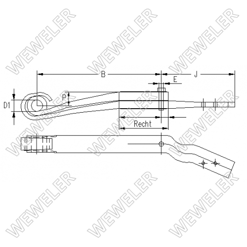 Полурессора SCANIA-P/R/G 2-лист. зад. правая - WEWELER/F010T244ZR75