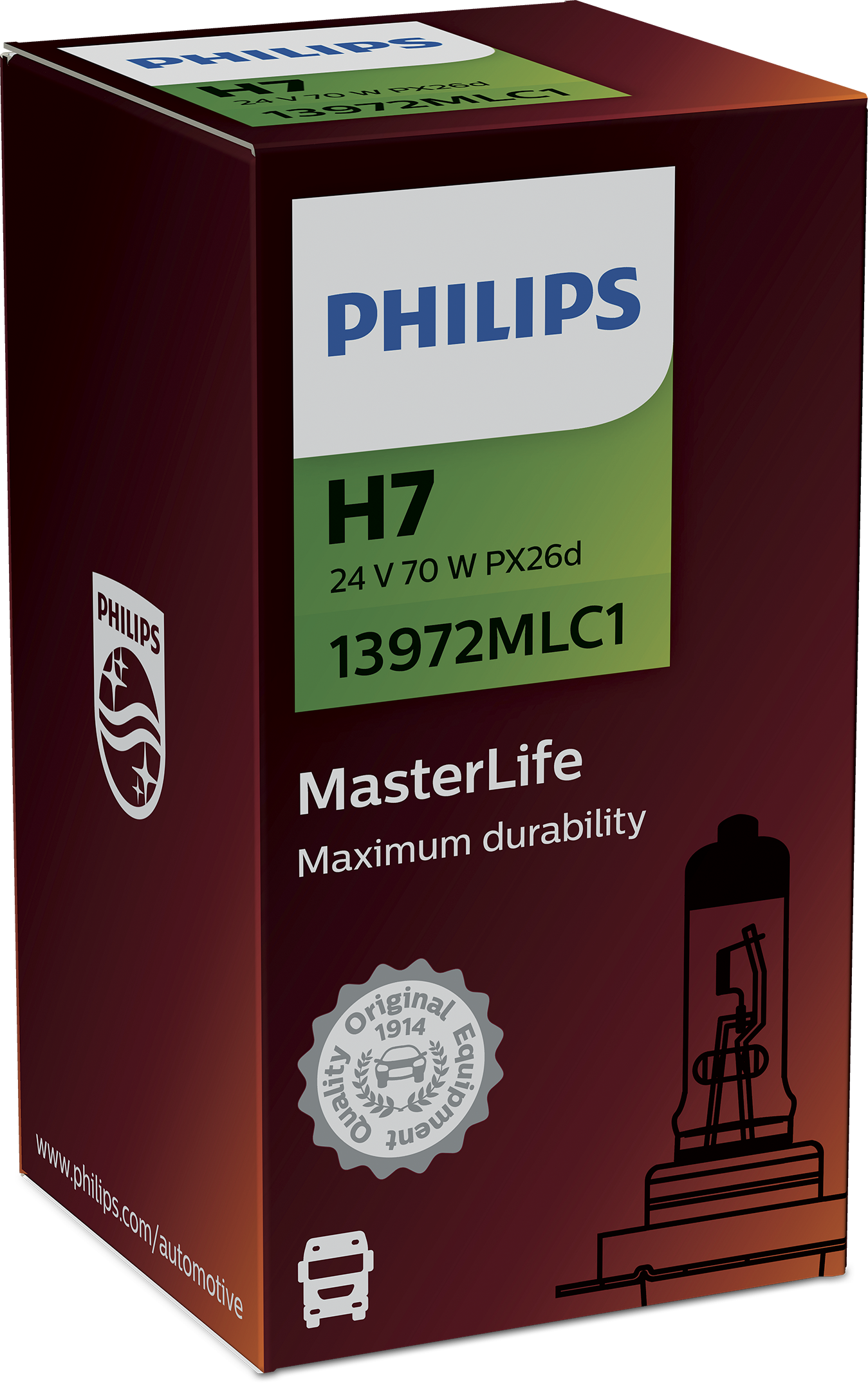 Лампа H7 24V 70W PX26d MasterLife - PHILIPS/13972MLC1