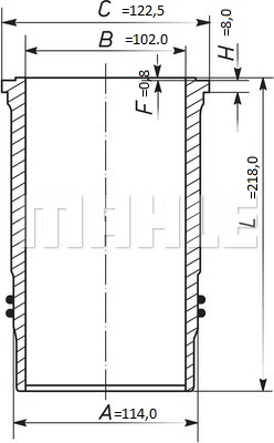 Гильза RVI MIDR06.02.26 d=102 - MAHLE/592WN1101