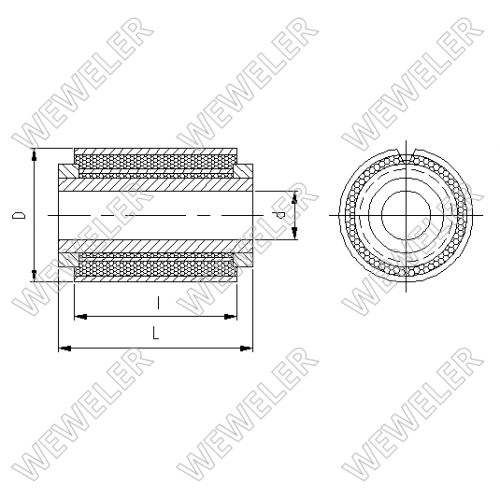 Сайлентблок рессоры MAN D=65mm/d=24mm/H=95mm - WEWELER/C234669