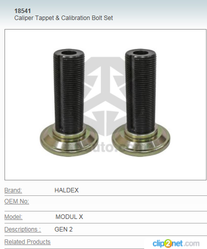 Р/к суппорта HALDEX Modul X (калибр.болты+пятаки) - MARSHALL/M2940038