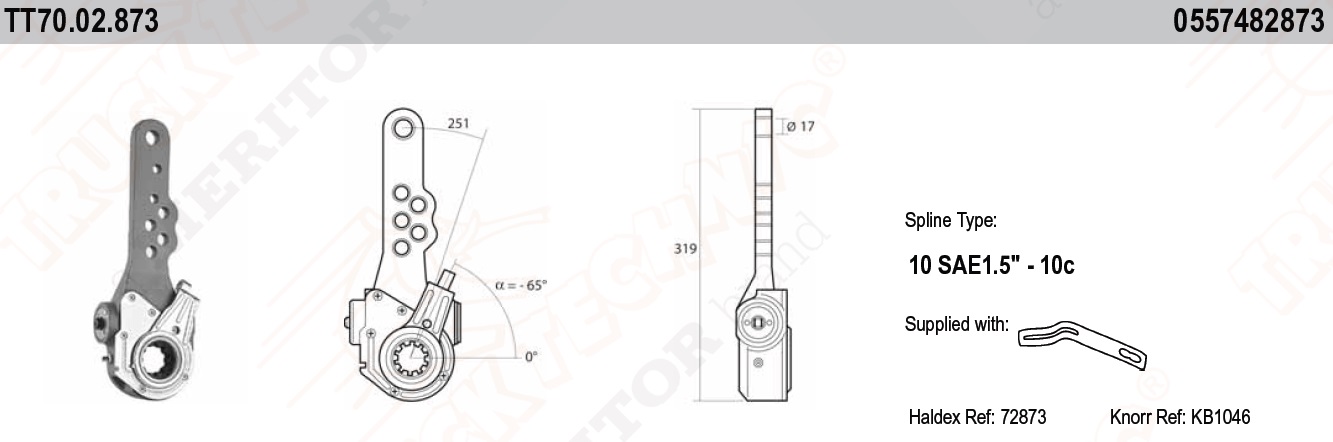 Трещетка BPW ECO-Master автомат, угол ?=65° - TRUCKTECHNIC/TT7002873