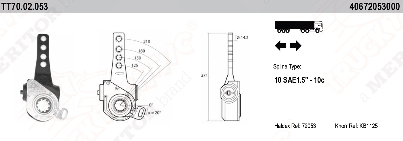 Трещетка SAF автомат, угол ?=20° - TRUCKTECHNIC/TT7002053