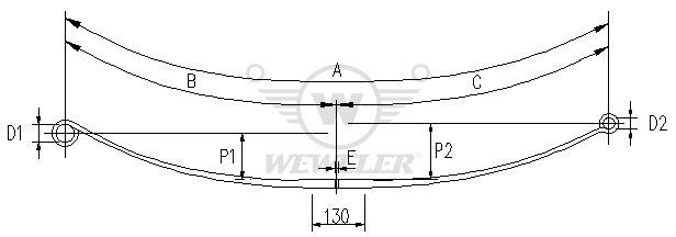 Рессора MB Sprinter 1-лист. задн. 740+750/1х27/70 S12 S12 - WEWELER/F020T734ZA75