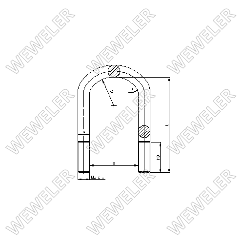 Стремянка М24х92/116 h=420 VOLVO с гайками - WEWELER/B022M24A075