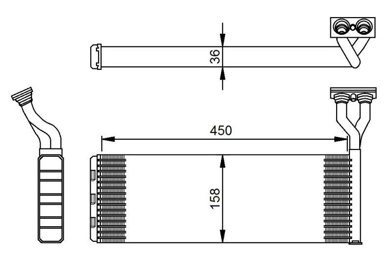 Радиатор отопителя SCANIA-4/P/G/R/T, 453x157x32мм - NRF/54285