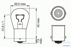 Лампа 24V P21W BA15s - BOSCH/1987302501