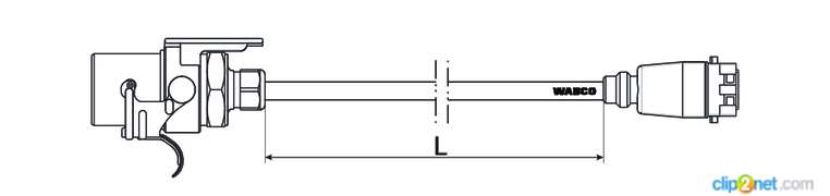 Кабель EBS Connector ISO 7638 7-pin/X1 power 8-pinL=6000 мм. - WABCO/4492260600