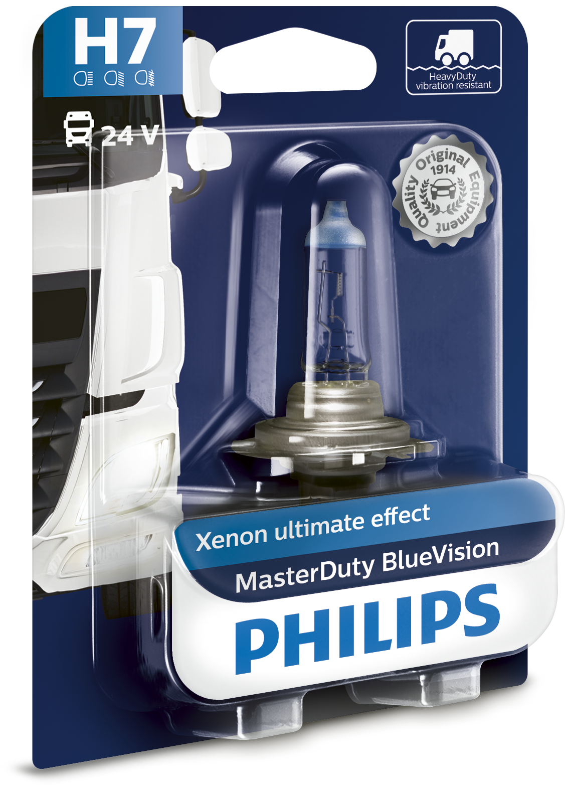 Лампа H7 24V 70W PX26d MasterDuty BlueVision (блистер 1 шт) - PHILIPS/13972MDBVB1