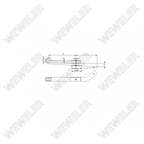 Полурессора RVI 2-лист. зад. лев. 620+480/2x48х90 K=80мм S24 - WEWELER/F023T320ZL75