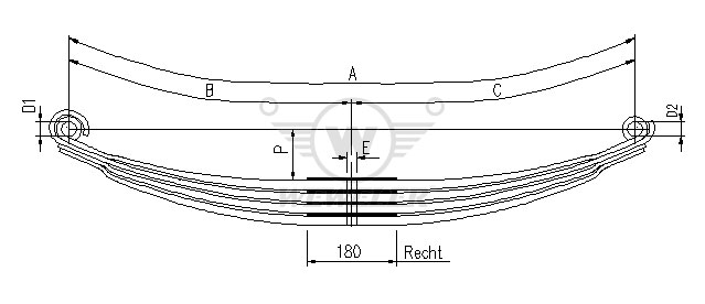 Рессора MB 4-лист. перед. 900+900/1х20x90+3x18,5 - WEWELER/F020T299ZA75