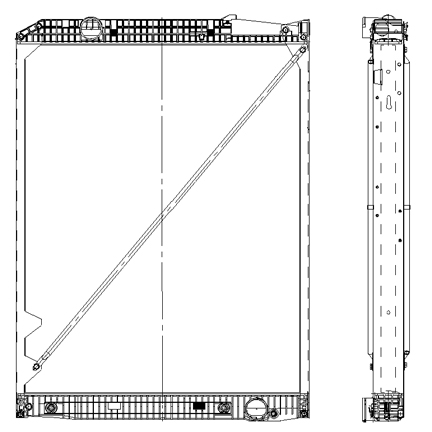 Радиатор MB ACTROS 1015x829x48мм с рамкой (4/1997->10/2002) - NRF/519578