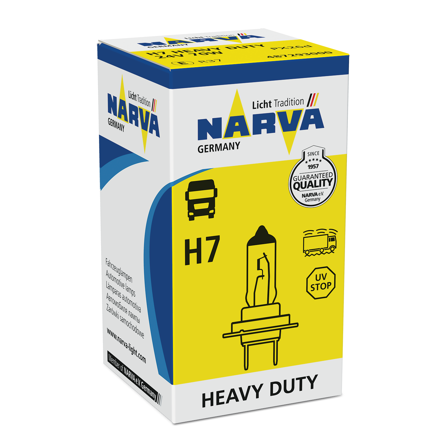 Лампа H7 24V 70W PX26d Heavy Duty - NARVA/48729