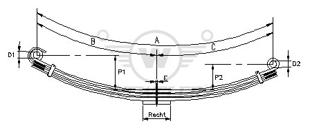 Рессора VOLVO 3-лист. задн. 895+822/3х32 L=100 D45х3 D45х3 - WEWELER/F022T274ZA75