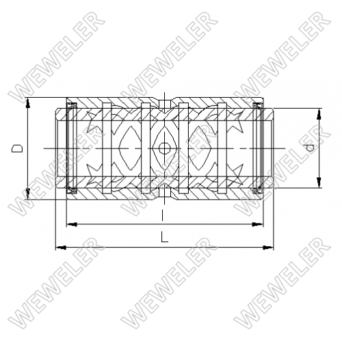 Втулка рессоры MB ?24.5x45.0x140.0mm (в кронштейне) - WEWELER/YC020C232516