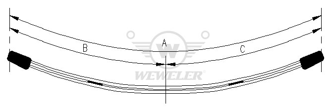 Рессора MB Sprinter 2-лист. перед. 650+650/2х13/100 - WEWELER/F020T629ZA70