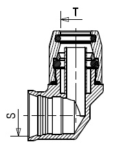 Соединитель угл. 12/P5  (трубка 12х1,5) - RAUFOSS/6236836