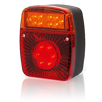 Фонарь задний 3-секционный квадратный 121x101x57мм, LED - WAS/475W18UD