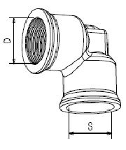 Переходник угл. М16х1,5 внут./P5 внут.,угол=90° - WABCO/8934010152