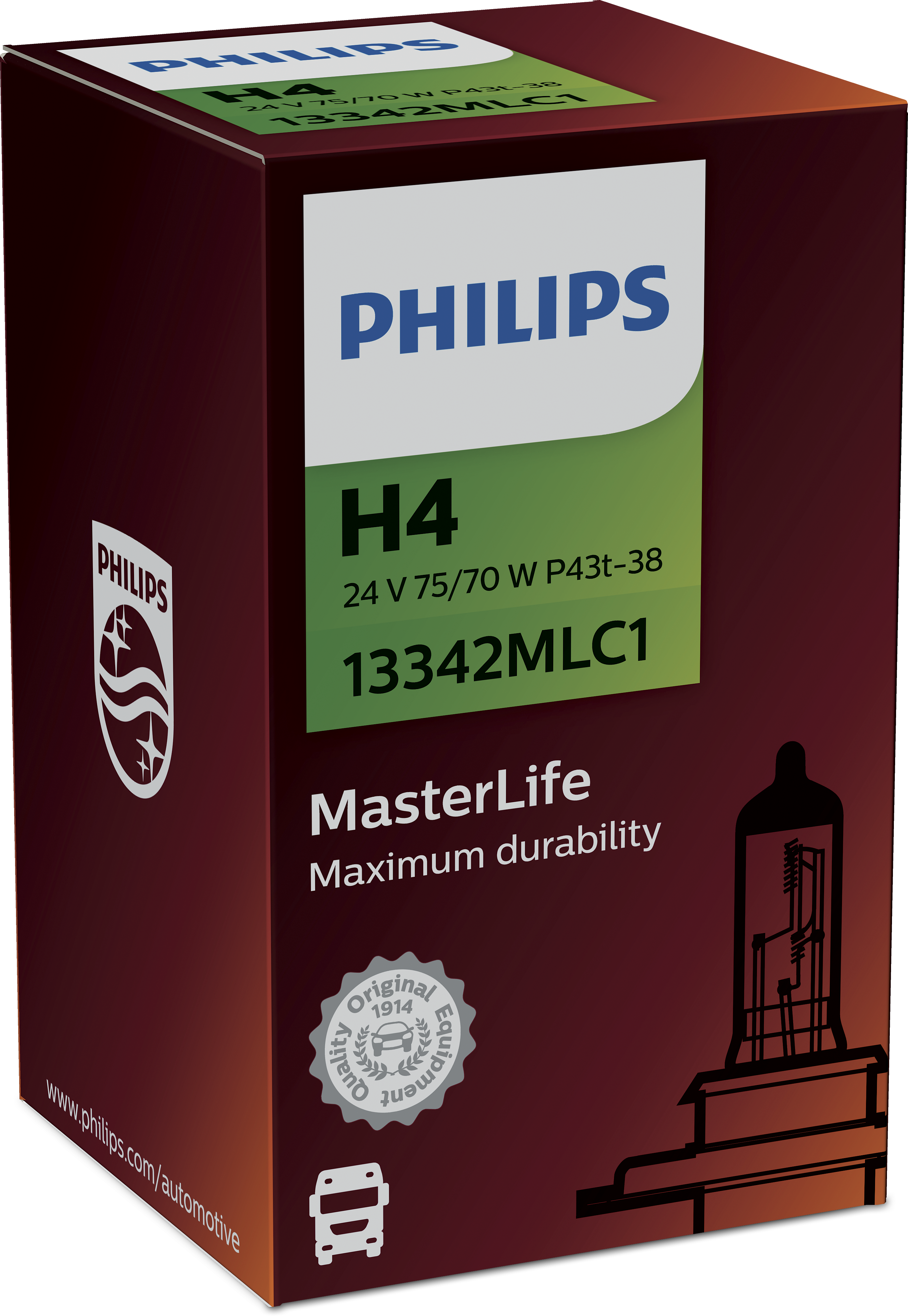 Лампа H4 24V 75/70W P43t-38 MasterLife - PHILIPS/13342MLC1