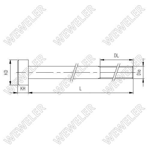 Болт центровой рессоры SCANIA M16х2 L=266мм, HD=45мм (для 1398987) - WEWELER/C223719-10.9