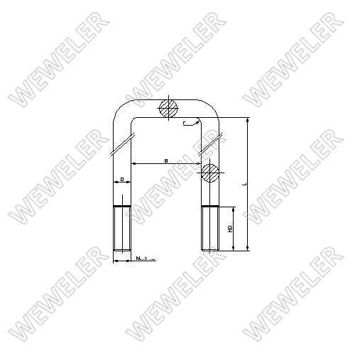 Стремянка М20x102/122 h=235 прямой верх VOLVO - WEWELER/B022M20A065