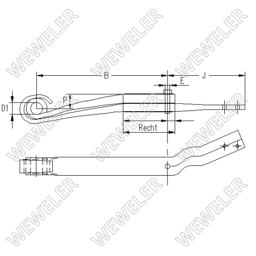 Полурессора SCANIA-P/R/G 2-лист. зад. левая - WEWELER/F010T244ZL75