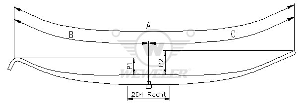 Рессора ROR 1-лист. 600х650/1х43х75 - WEWELER/F260Z068ZA70