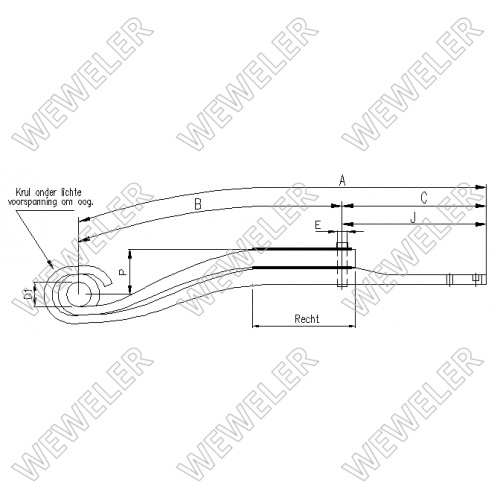 Полурессора SCANIA-4/P/G/R/T 2-лист. зад. лев. 719х400/1х47+1х44х100 - WEWELER/F010T234ZL75