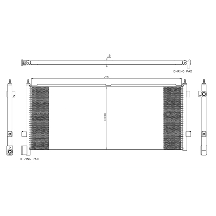 Радиатор кондиционера VOLVO FH/FM, 790x330x21мм, 8/1993-> - NRF/35891