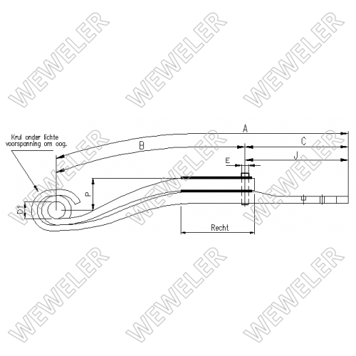 Полурессора SCANIA-4/P/G/R/T 2-лист. зад. пр. 719х400/1х47+1х44х100 - WEWELER/F010T234ZR75