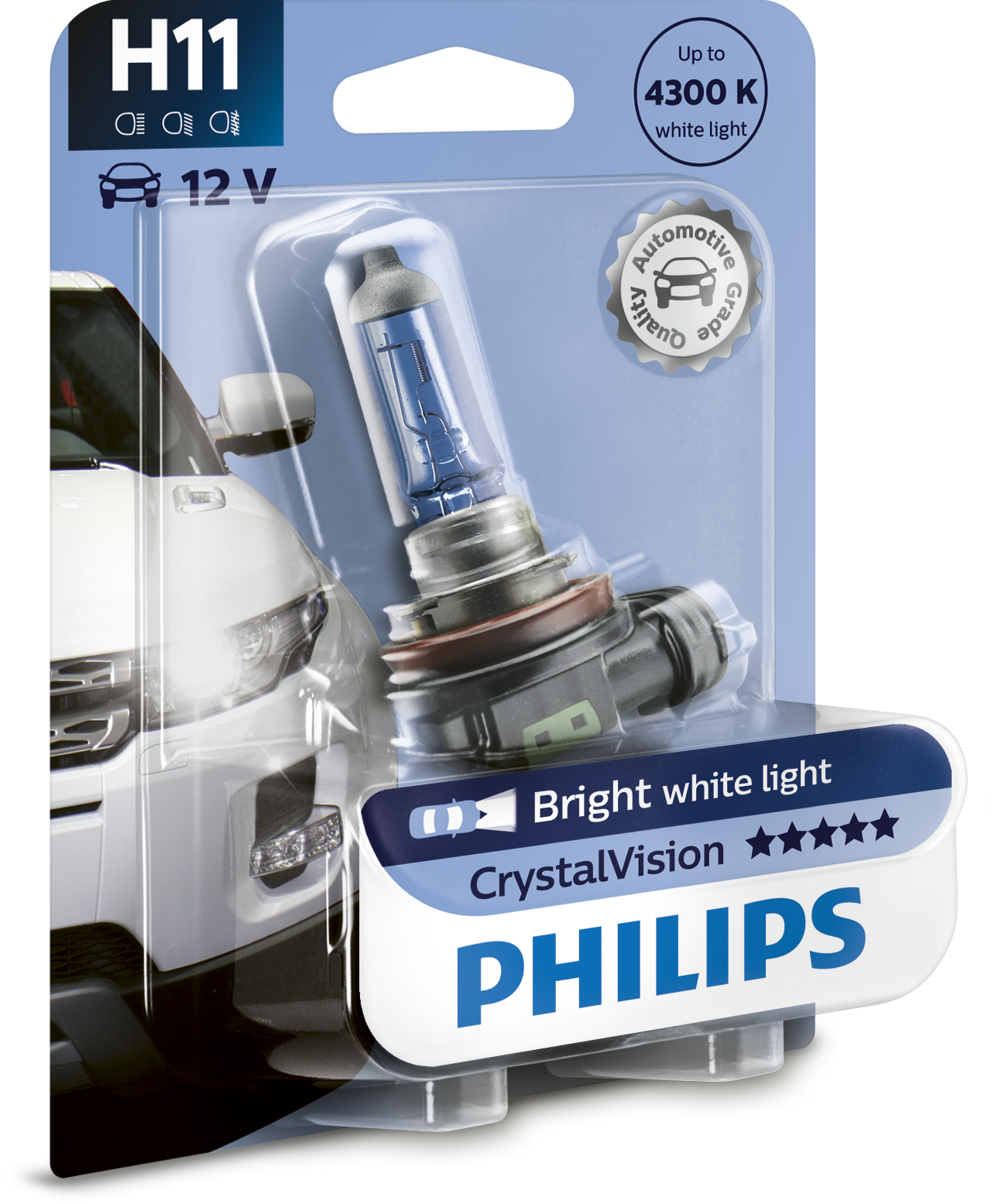 Лампа H11 12V 55W PGJ19-2 CrystalVision (блистер 1шт.) - PHILIPS/12362CVB1