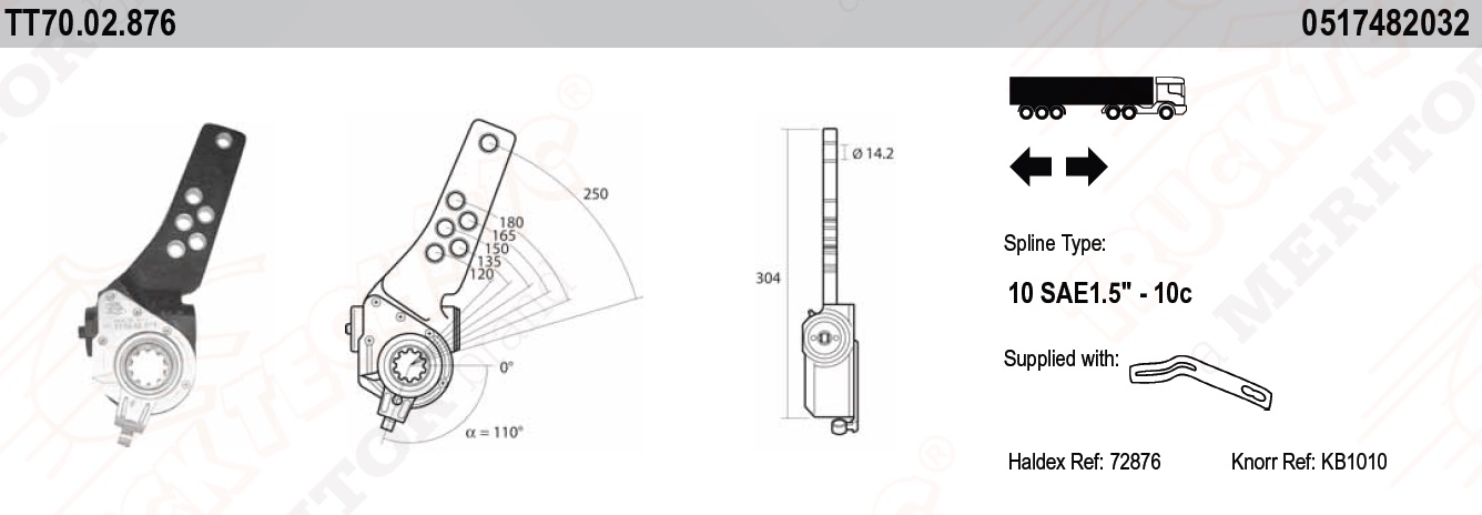 Трещетка BPW ECO-Master автомат, угол ?=110° - TRUCKTECHNIC/TT7002876
