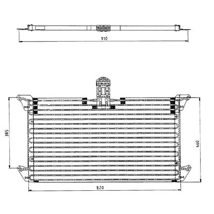 Радиатор кондиционера SCANIA-4, 820x455x26мм - NRF/35061