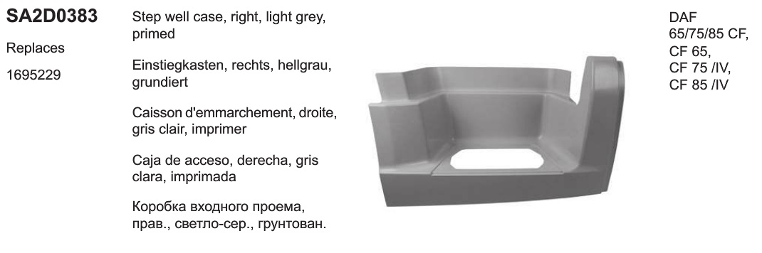 Панель подножки DAF 85СF правая нижняя - SIEGEL Automotive/SA2D0383