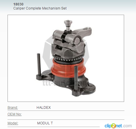 Р/к суппорта HALDEX Modul T (механизм подвода тормозов в сборе) - TTT/18030