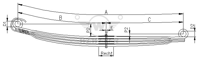 Рессора MB 4-лист. перед. 970x830/4х26х90 S24 S24 - WEWELER/F020T809ZA75