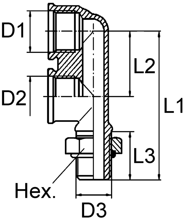 Фитинг F-образный М16х1,5/М16х1,5внутр./M22x1.5 наруж. - WABCO/8938313300