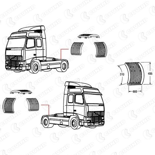 Крыло VOLVO заднее/задняя часть OLD(510) - UK RATIO/8156554UK