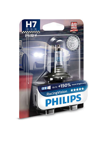 Лампа H7 12V 55W PX26d RacingVision +150% (блистер 1шт.) - PHILIPS/12972RVB1
