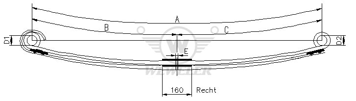 Рессора MB Atego/Actros 2-лист. перед. 900+900/2х28х90 S=24 - WEWELER/F020T711ZA75