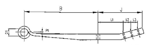 Полурессора TROUILLET 1-лист. 550x569/1x45x100 с загибом - WEWELER/F412Z751ZA30